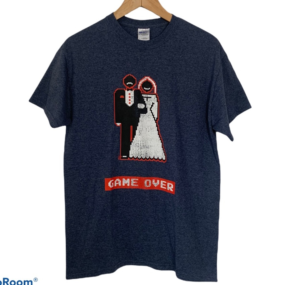 Game Over Wedding Couple Video Game T-Shirt Sz M